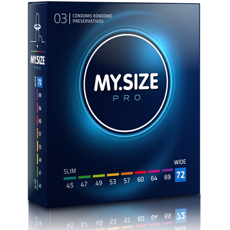 My Size Pro – Préservatifs Grande Taille 72 mm – Boîte de 3 pièces