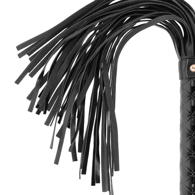 Begme - Martinet BDSM avec Poignée en Simili Cuir Noir