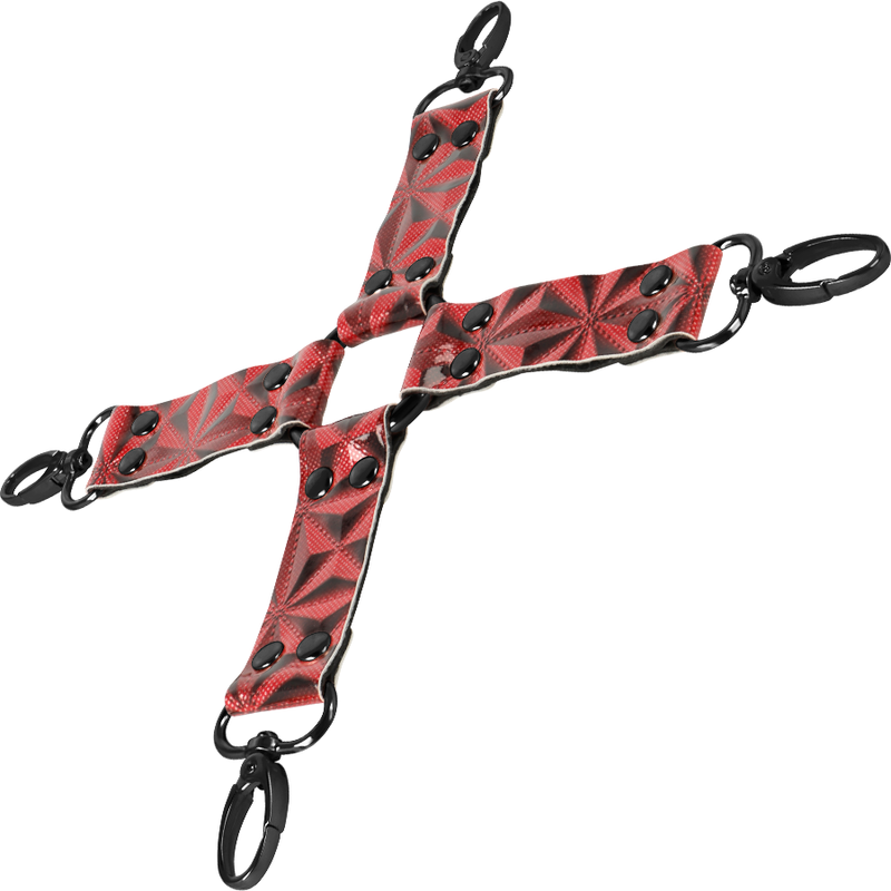 Begme – Connecteur Hogtie en X cuir végan - Rouge