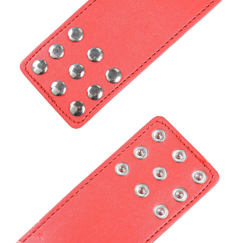 Menottes fetish rouges à pression avec chaîne - Ohmama - OHMAMA FETISH