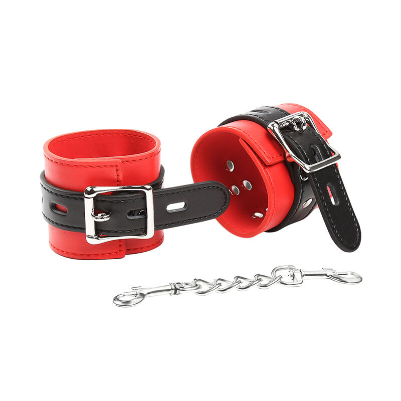 Menottes verrouillables rouge et noir Ohmama Fetish - Ohmama - OHMAMA FETISH