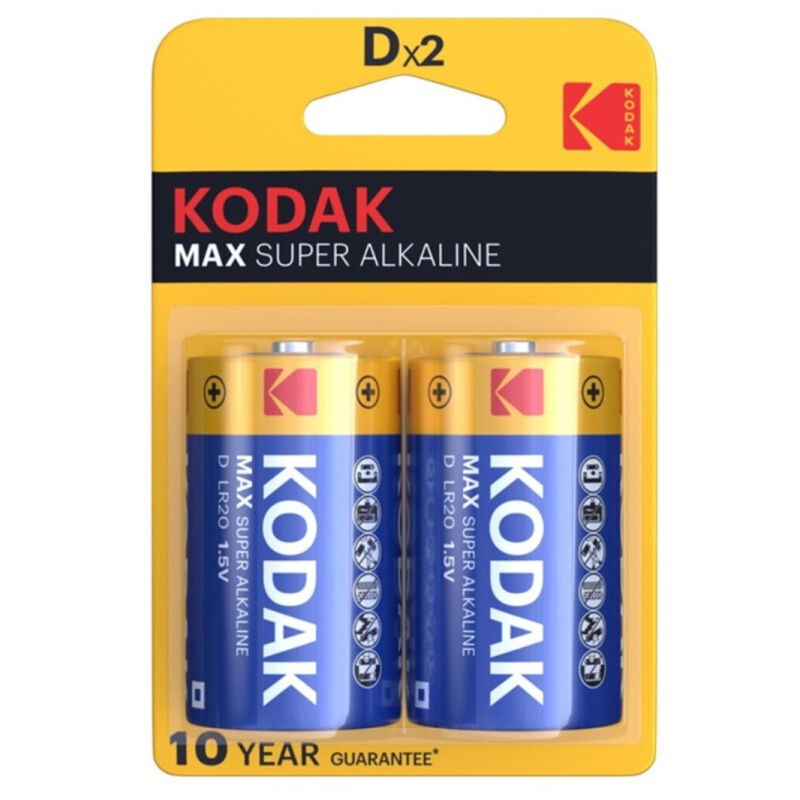Kodak - pile alcaline max d lr20 2 unité