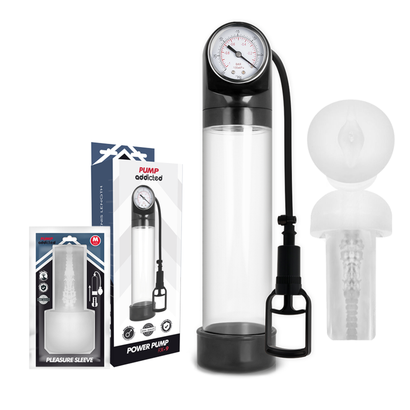 Pompe à pénis RX9 transparente avec masturbateur - Pump Addicted - PUMP ADDICTED