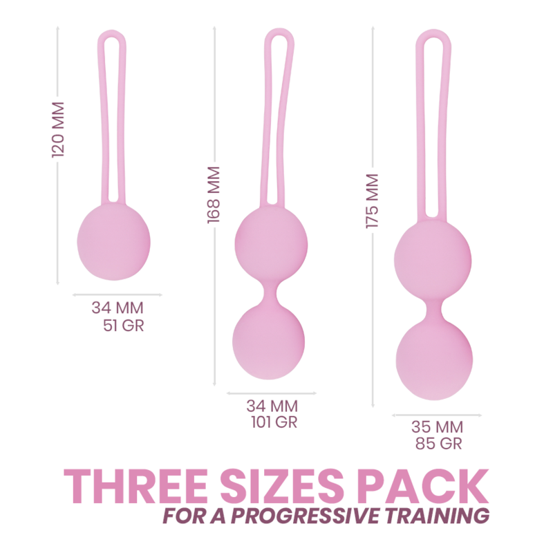 Intimichic – Kit 3 Boules de Geisha Progressives pour le Plancher Pelvien Pelvis Health II