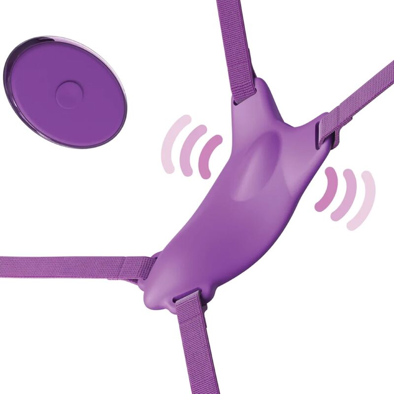 Harnais Papillon Vibrant Rechargeable avec Télécommande Violet - Fantasy For Her