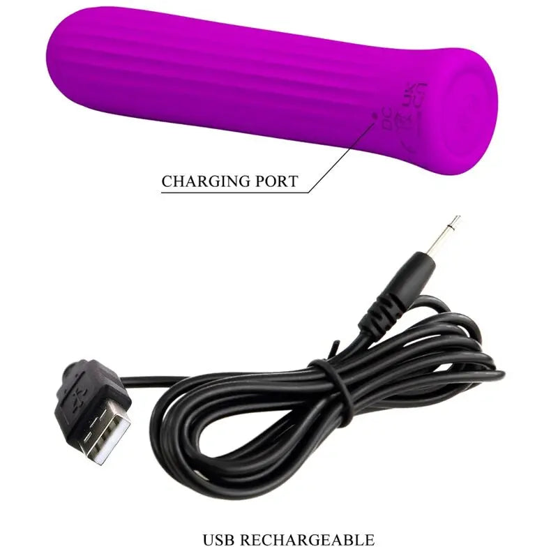 Pretty Love Mini Vibromasseur Blanche avec 12 Modes de Vibrations en Silicone Rose