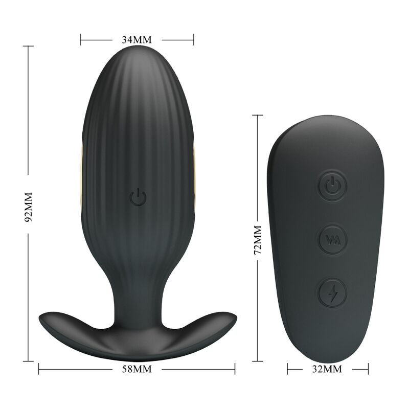 Plug Anal Vibrant Kelly Électrostimulation Noir - Pretty Love
