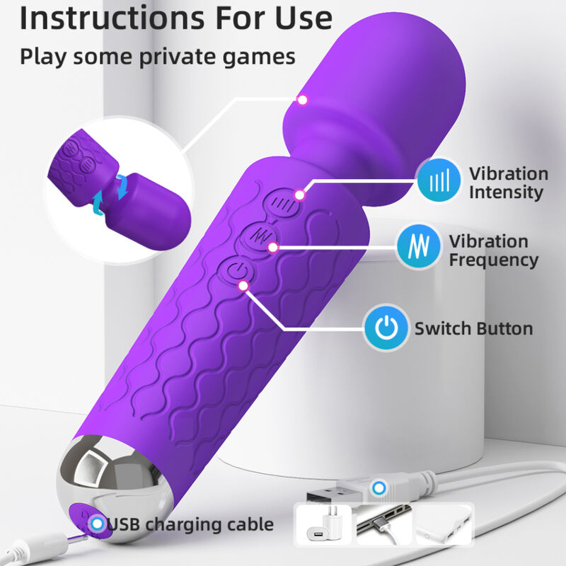 Vibromasseur Wand Mini Masseur Rechargeable Violet - Armony - Armony