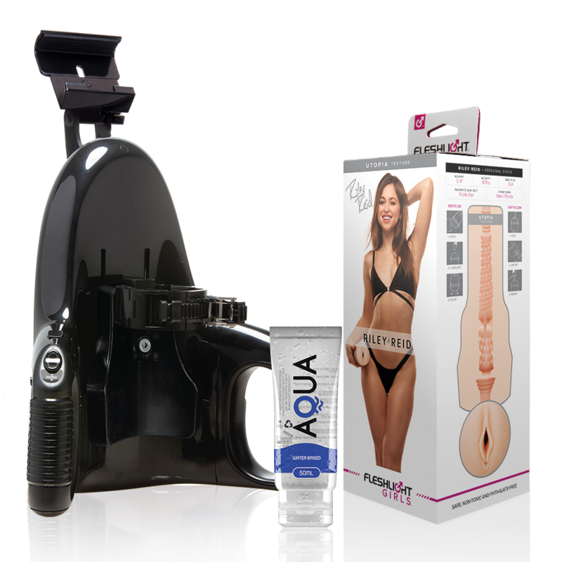 Fleshlight – Pack Masturbateur Automatique + Vagin Riley Reid + Lubrifiant