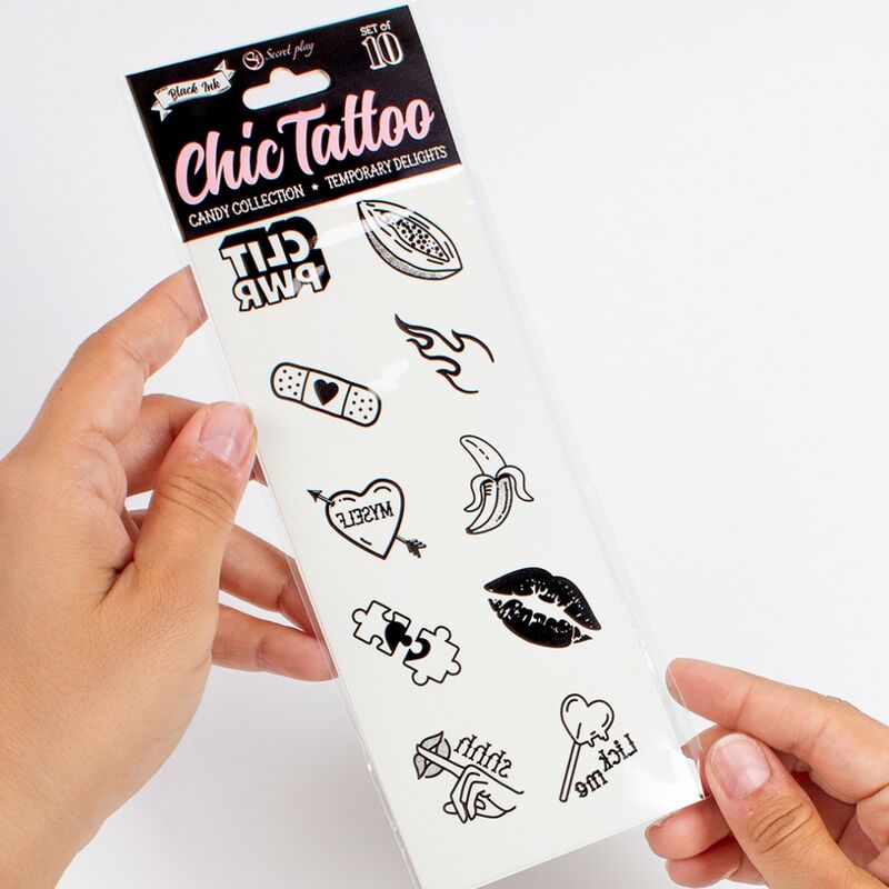Secret Play - 10 Tatouages Temporaires Candy Collection