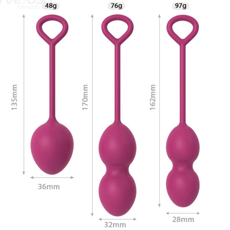 Armony – Kit de 3 Boules de Geisha Rouges en Silicone Rééducation du périnée