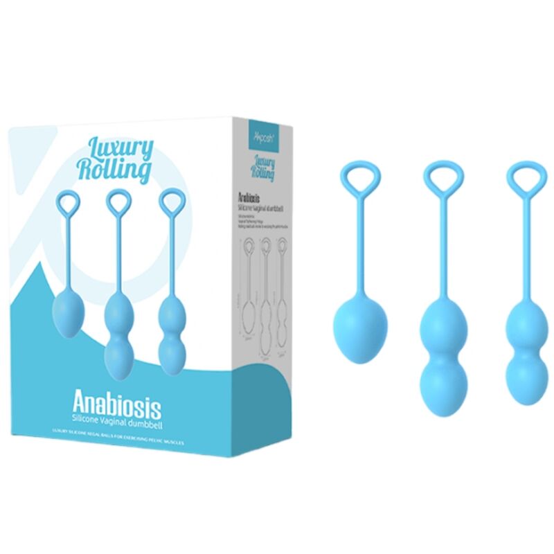Armony – Kit de 3 Boules de Geisha Bleues en Silicone Renforcement du périnée