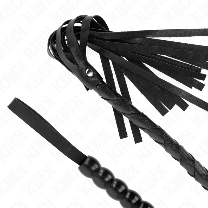KINK - Fouet BullWhip BDSM avec manche en perles - 80 cm