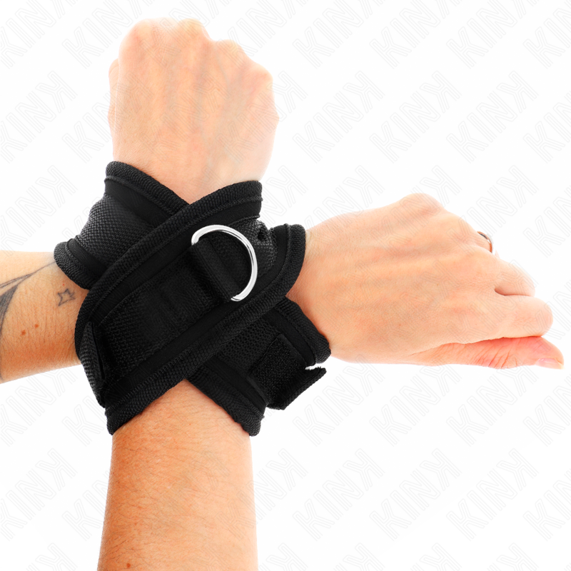 Kink – Attaches Poignets Noires pour Bondage BDSM