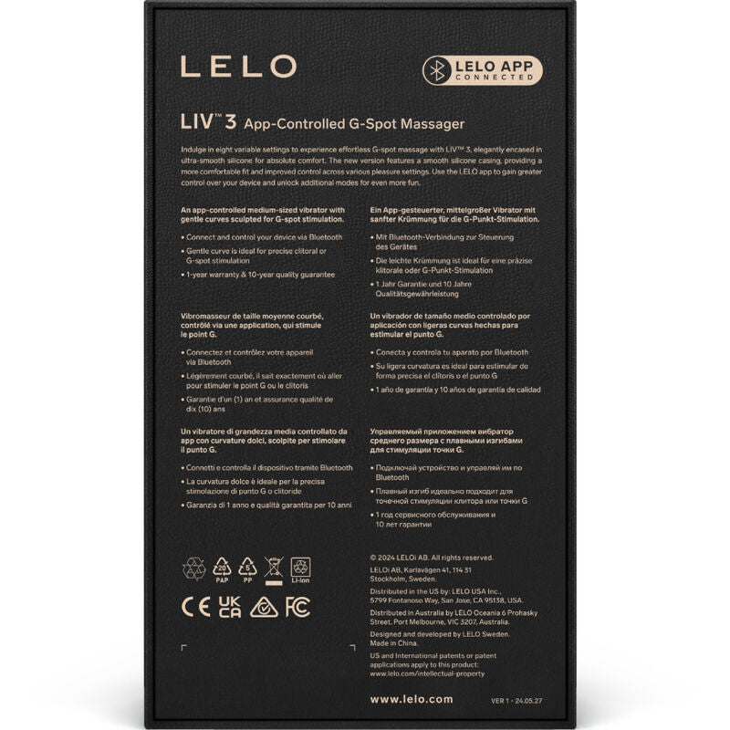 LELO - Vibro point G Contrôlé via Appli LIV 3 - Bleu