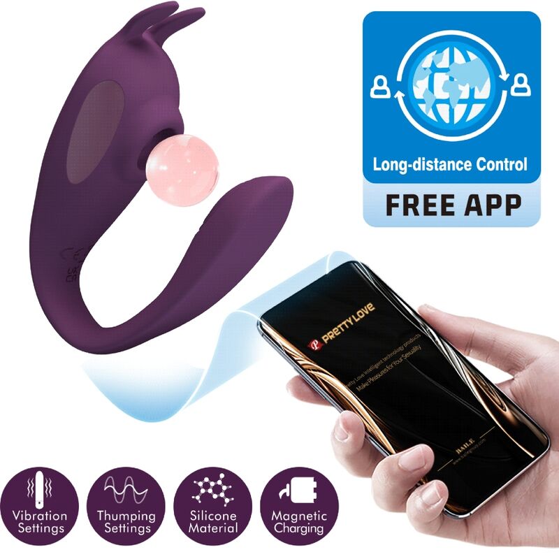 Stimulateur Couples Shey Connecté Violet - Pretty Love