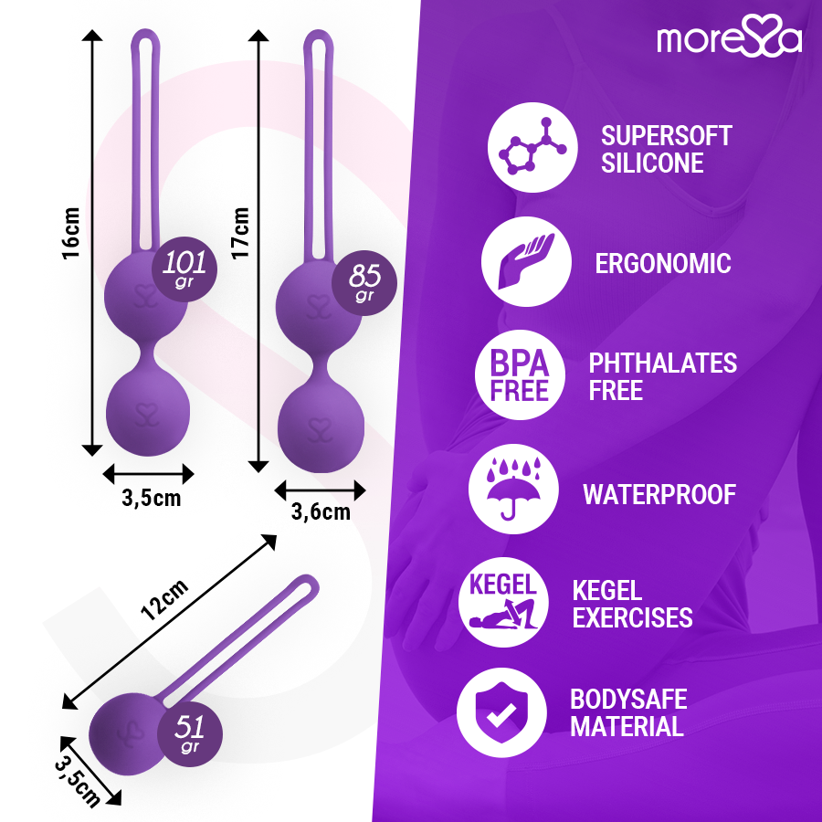 Moressa – Kit 3 Boules de Geisha Lilas Renforcement du périnée Osian Set