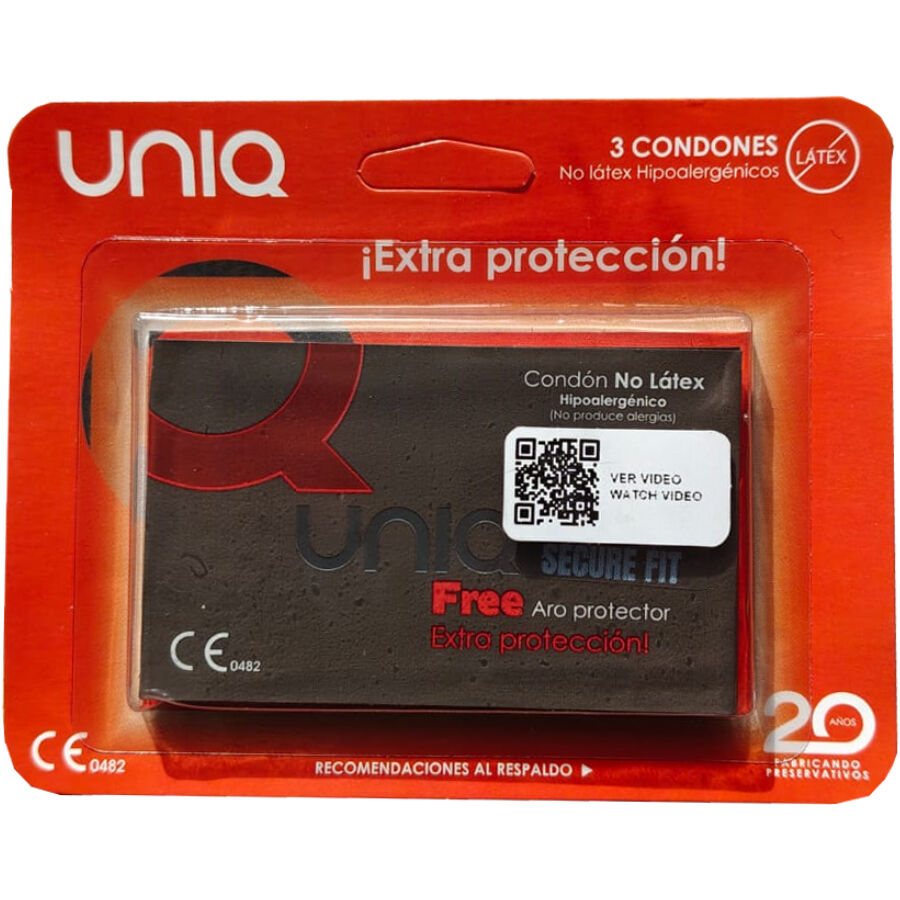 Préservatifs sans latex Uniq SecureFit x3 - Uniq - UNIQ