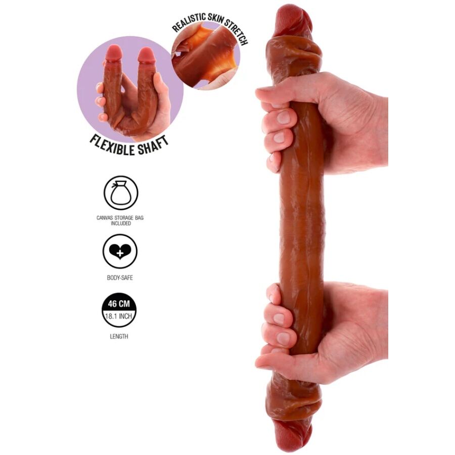Godemichet Double Get Real Caramel 46cm - ToyJoy