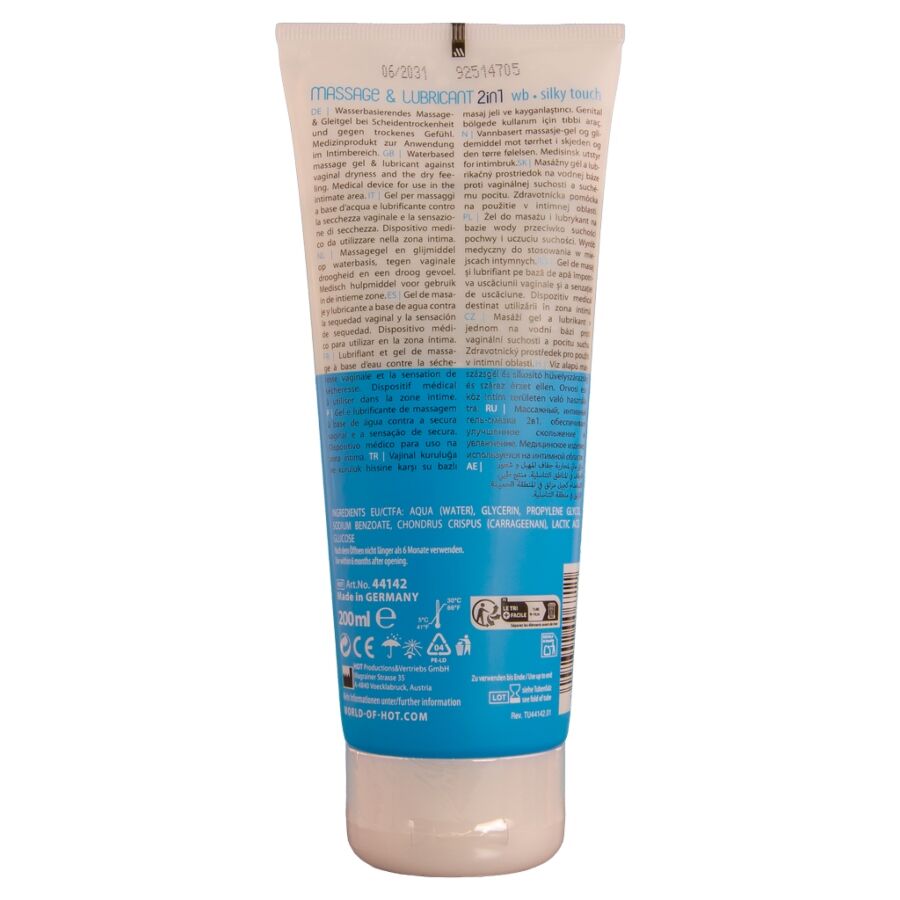 Gel Lubrifiant et Massage 2 en 1 Texture Soyeuse - HOT