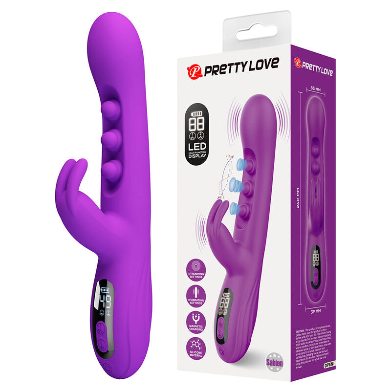 Vibromasseur Lapin Sabien Double Stimulation avec LED - Pretty Love