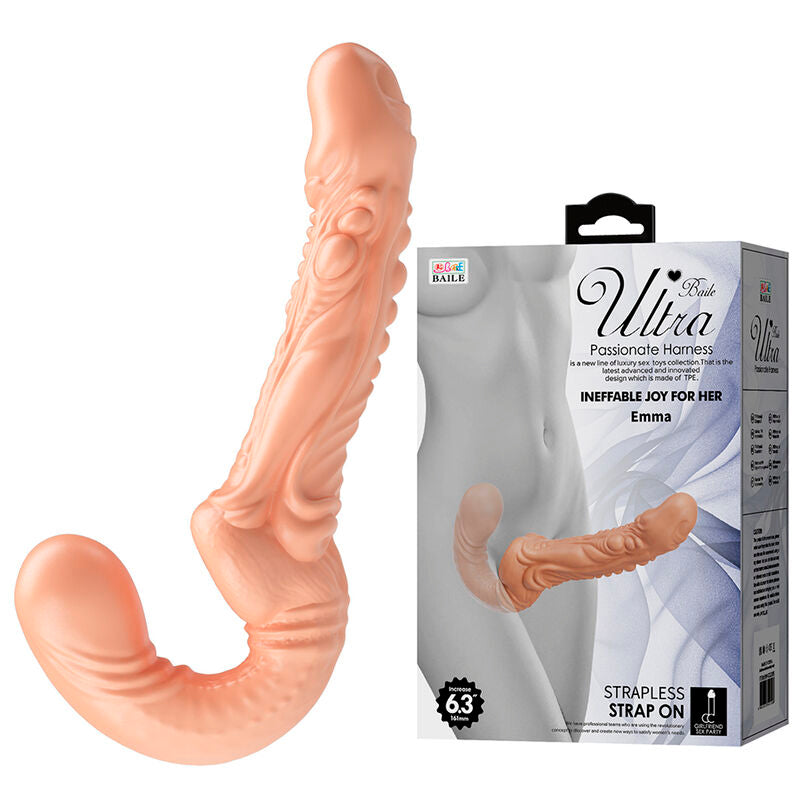Gode-Ceinture Emma Strap-On Texturé Double Pénétration - Baile