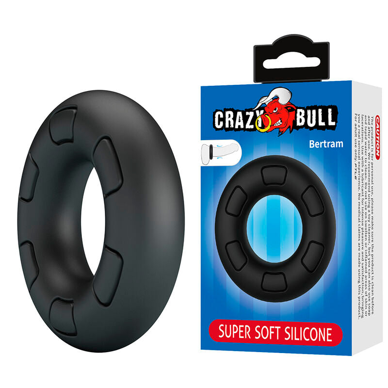 Anneau Pénien Silicone Souple Bertram Noir - Crazy Bull