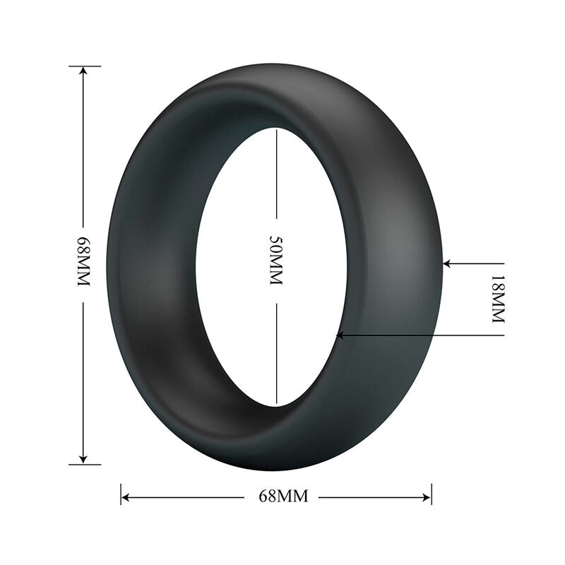 Anneau Pénien Elio en Silicone Noir - Crazy Bull