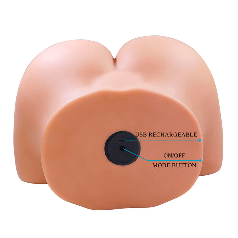 Masturbateur Julia XXL Vibrant Double Entrée Vagin et Anal Flesh - Crazy Bull