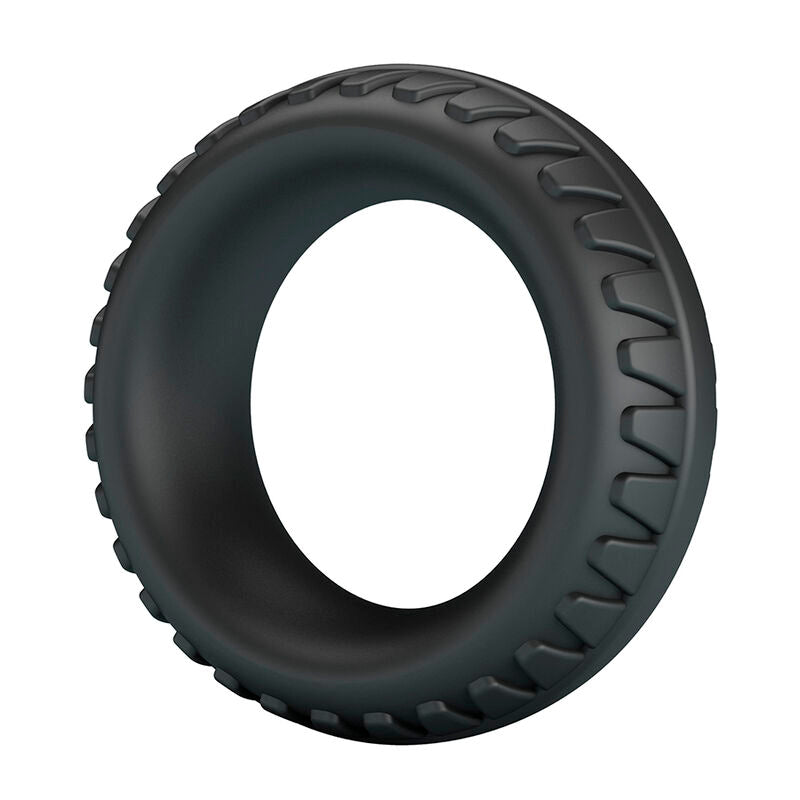 Anneau Pénien Texturé Merritt en Silicone Noir - Crazy Bull