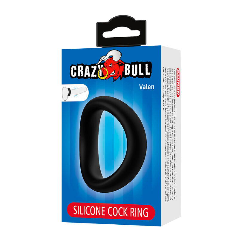 Anneau Pénien Ergonomique Valen en Silicone Noir - Crazy Bull
