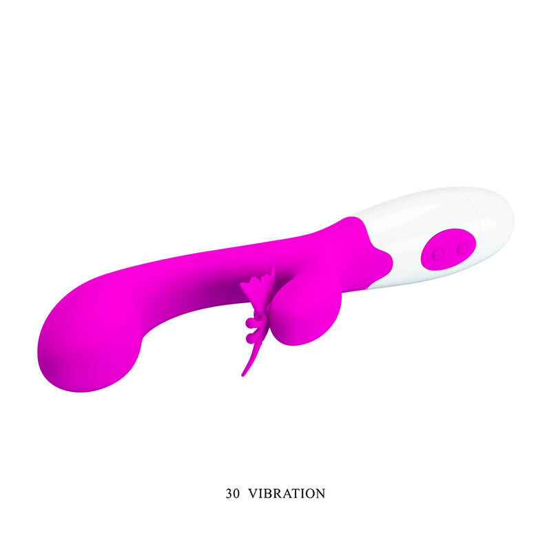 Vibromasseur Lapin Papillon Violet 30 Fonctions - Pretty Love