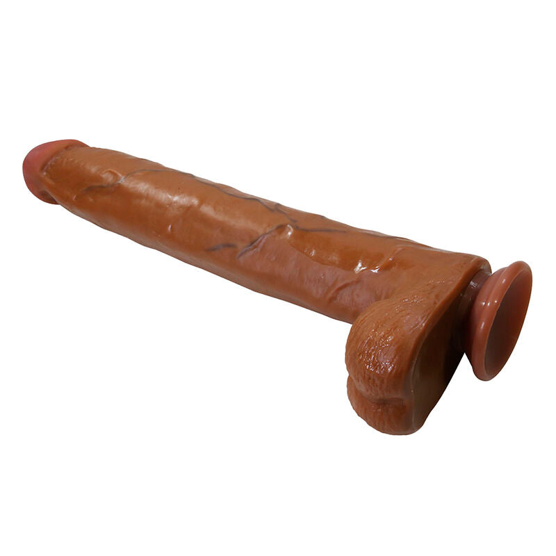 Gode Réaliste Flexible avec Ventouse 36 cm Marron - Pretty Love