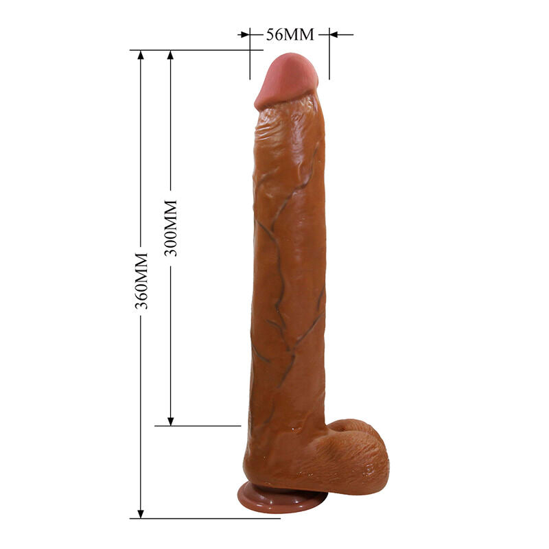 Gode Réaliste Flexible avec Ventouse 36 cm Marron - Pretty Love