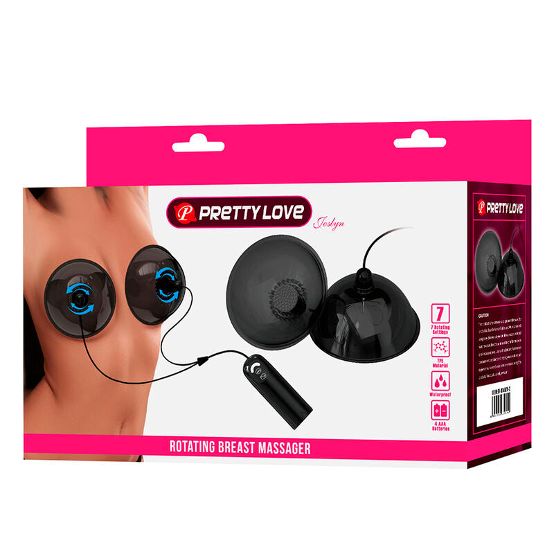 Stimulateur de Tétons Rotatif à Succion Noir - Pretty Love