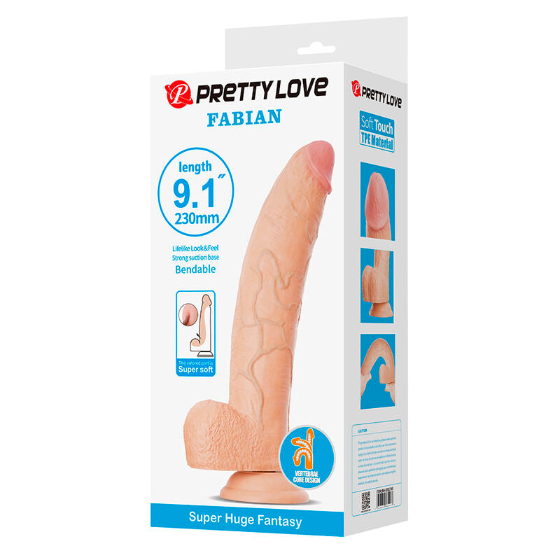 Gode Réaliste Flexible avec Ventouse Couleur Chair 23 cm - Pretty Love