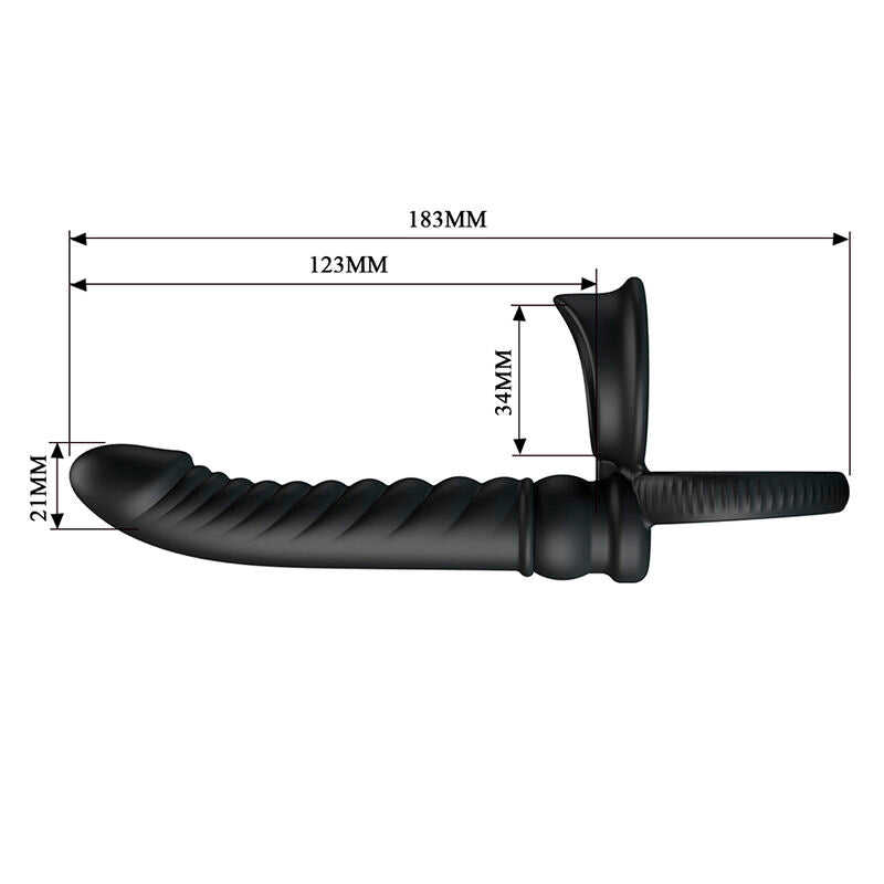 Vibrateur Anal Merritt avec Anneau Ergonomique Noir - Pretty Love