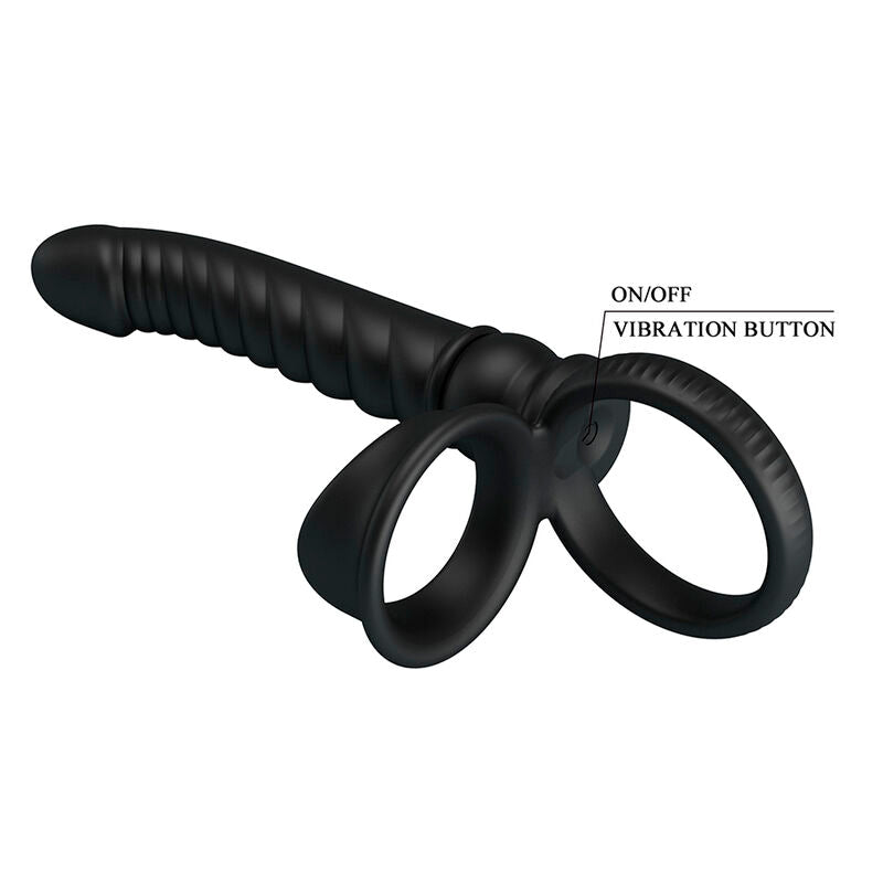 Vibrateur Anal Merritt avec Anneau Ergonomique Noir - Pretty Love
