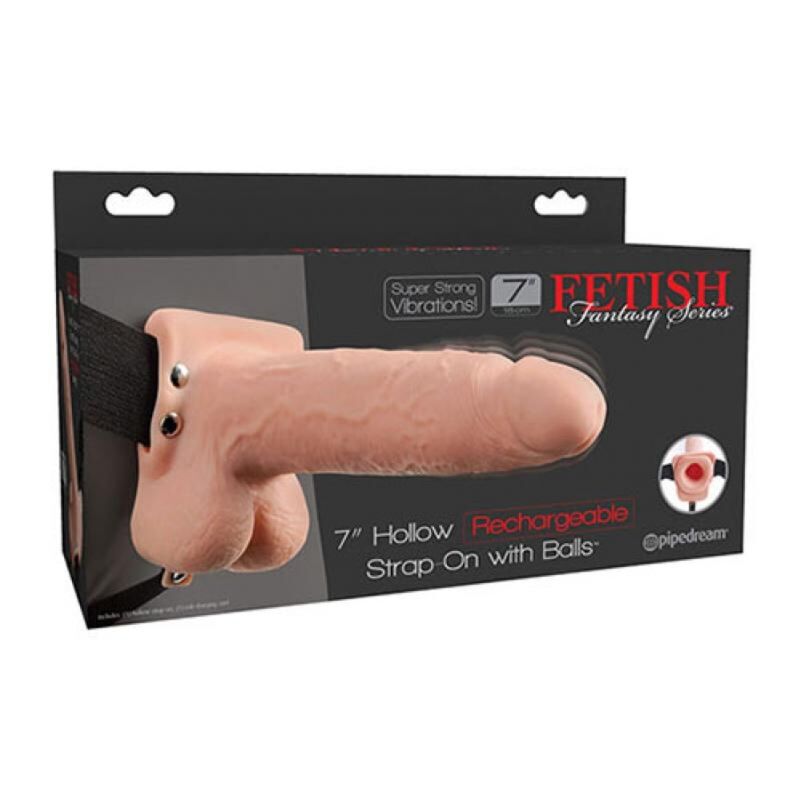 Gode Vibrant Creux Réaliste avec Boules 17,8 cm - Fetish Fantasy Series