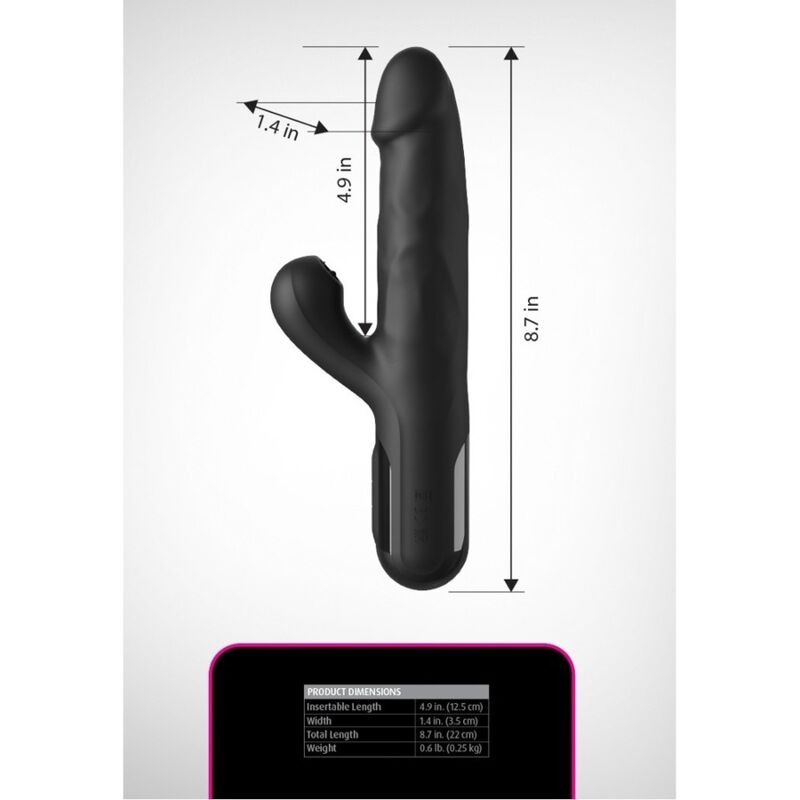 Vibromasseur Lapin Sonix en Silicone avec Poussée 23 cm - Fetish Fantasy Series