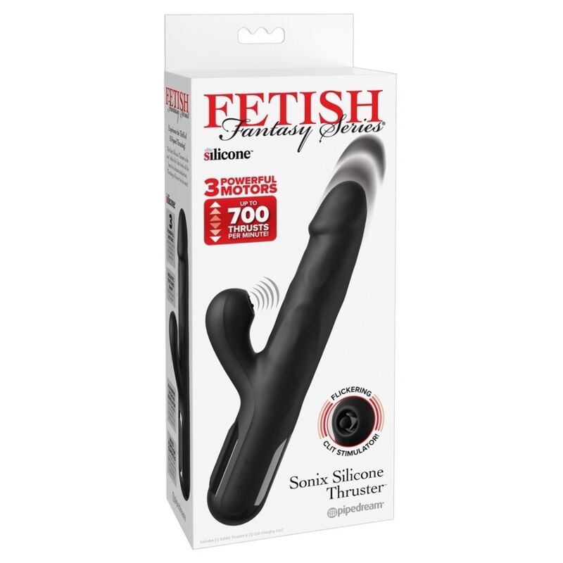 Vibromasseur Lapin Sonix en Silicone avec Poussée 23 cm - Fetish Fantasy Series