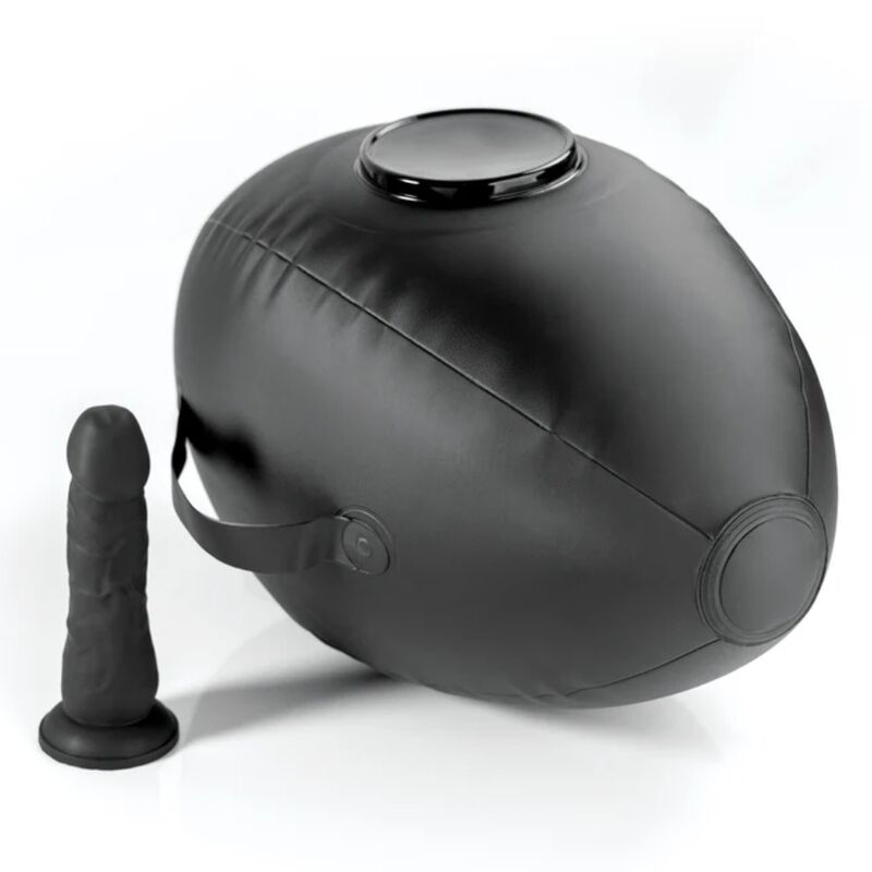 Siège Érotique Gonflable avec Godemichet Noir 41,9 cm - Fetish Fantasy Series