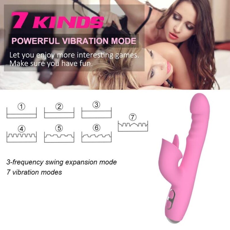 Vibromasseur Lapin Magic Stick Rechargeable Rose - Nalone