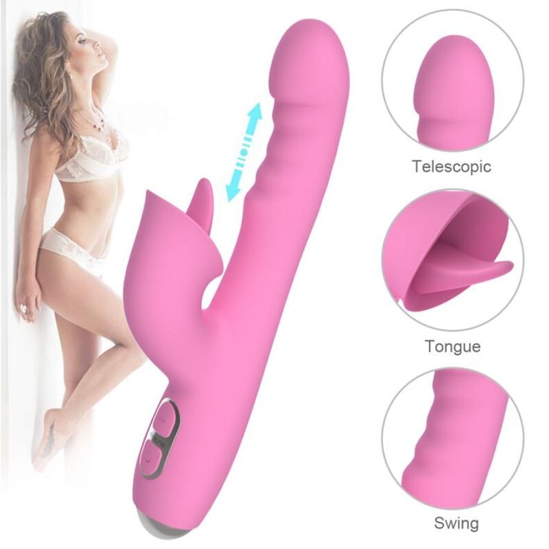 Vibromasseur Lapin Magic Stick Rechargeable Rose - Nalone