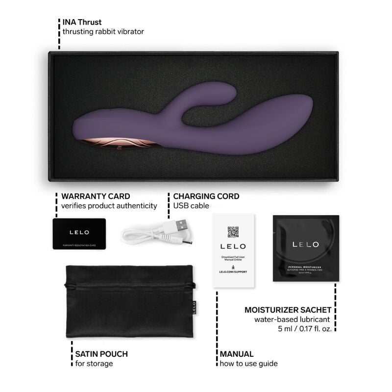 Vibromasseur Lapin à Poussée INA Thrust Violet - Lelo