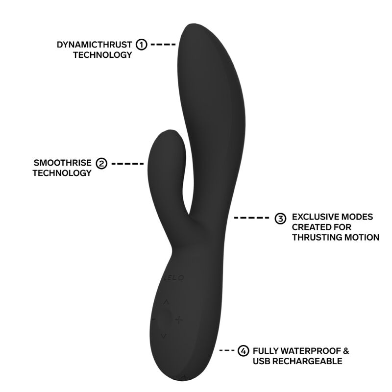 Vibromasseur Rabbit à Poussée Ina Thrust Noir - Lelo