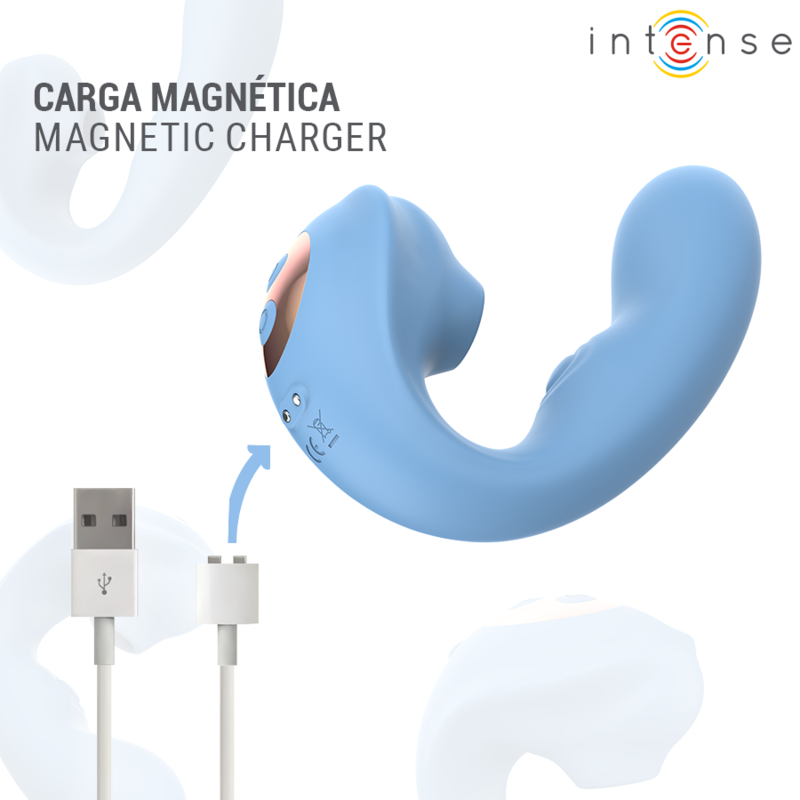 Stimulateur Clitoridien Multifonction Gina 3-en-1 Bleu - Intense