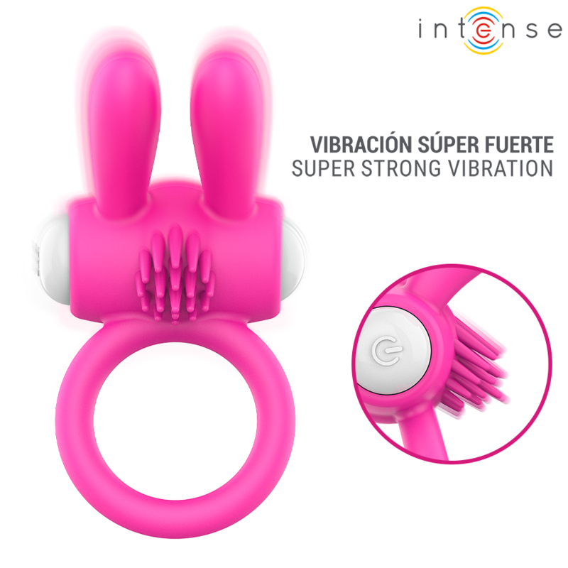 Anneau Pénien Vibrant Hopps Stimulation Clitoriale Rose - Intense For Him