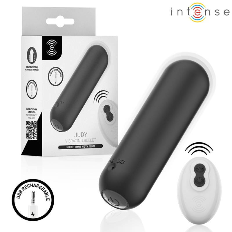Vibromasseur Judy Rechargeable Télécommande Noir - Intense