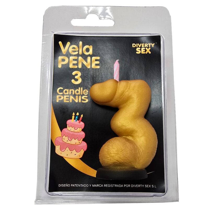 Bougie Pénis Chiffre 0 Or - Diablo Picante